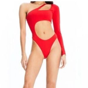 I AM GIA red bodysuit